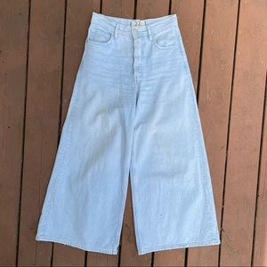 Free People Landry Wide Leg Light Wash Jeans - Size 27/4
